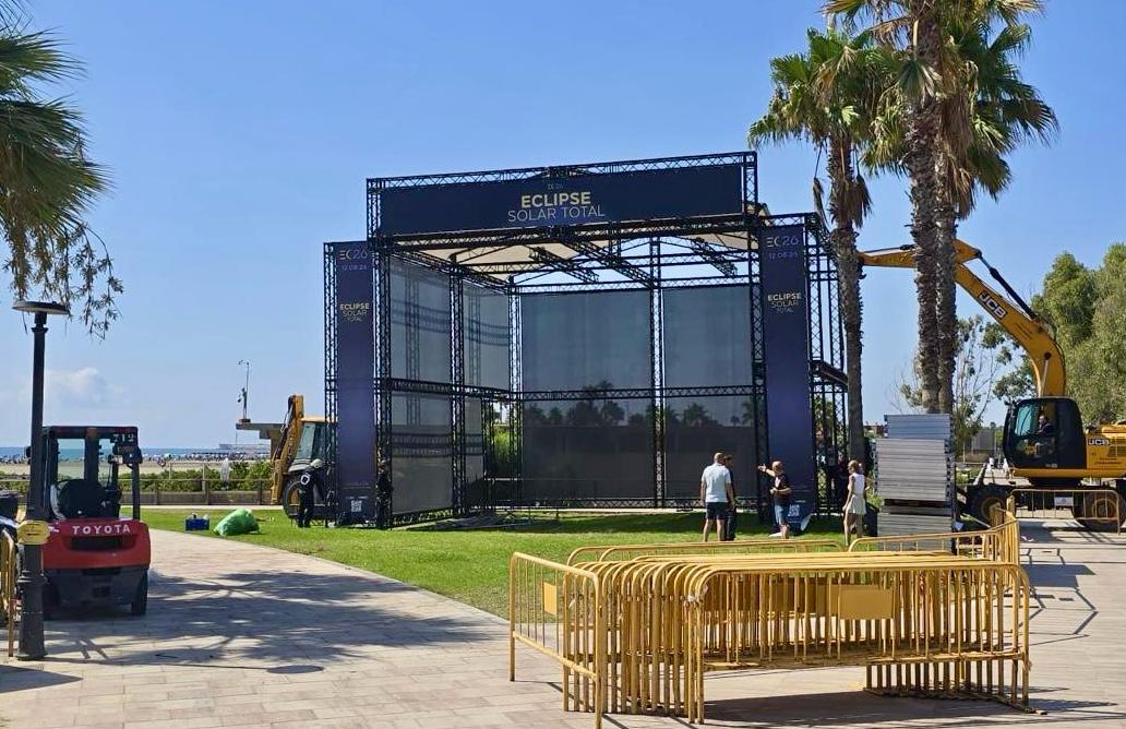 Castelló accelera el muntatge de la infraestructura per a convertir l'eclipsi total de sol del 12 d'agost en un esdeveniment històric i inoblidable
