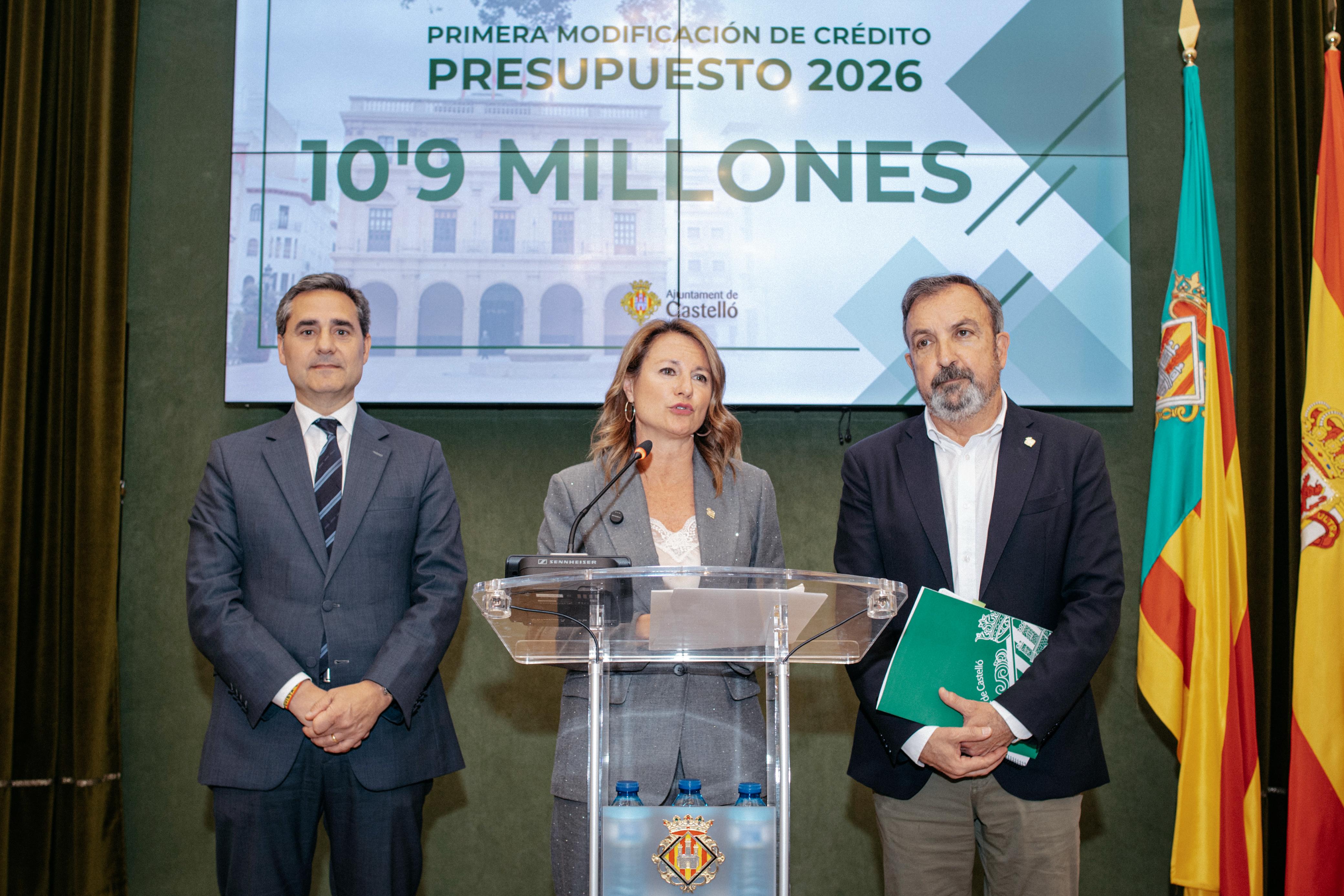 Castelló suma 10,9 milions d'euros al seu pressupost per a impulsar inversions, millorar serveis públics i reforçar la labor d'entitats socials