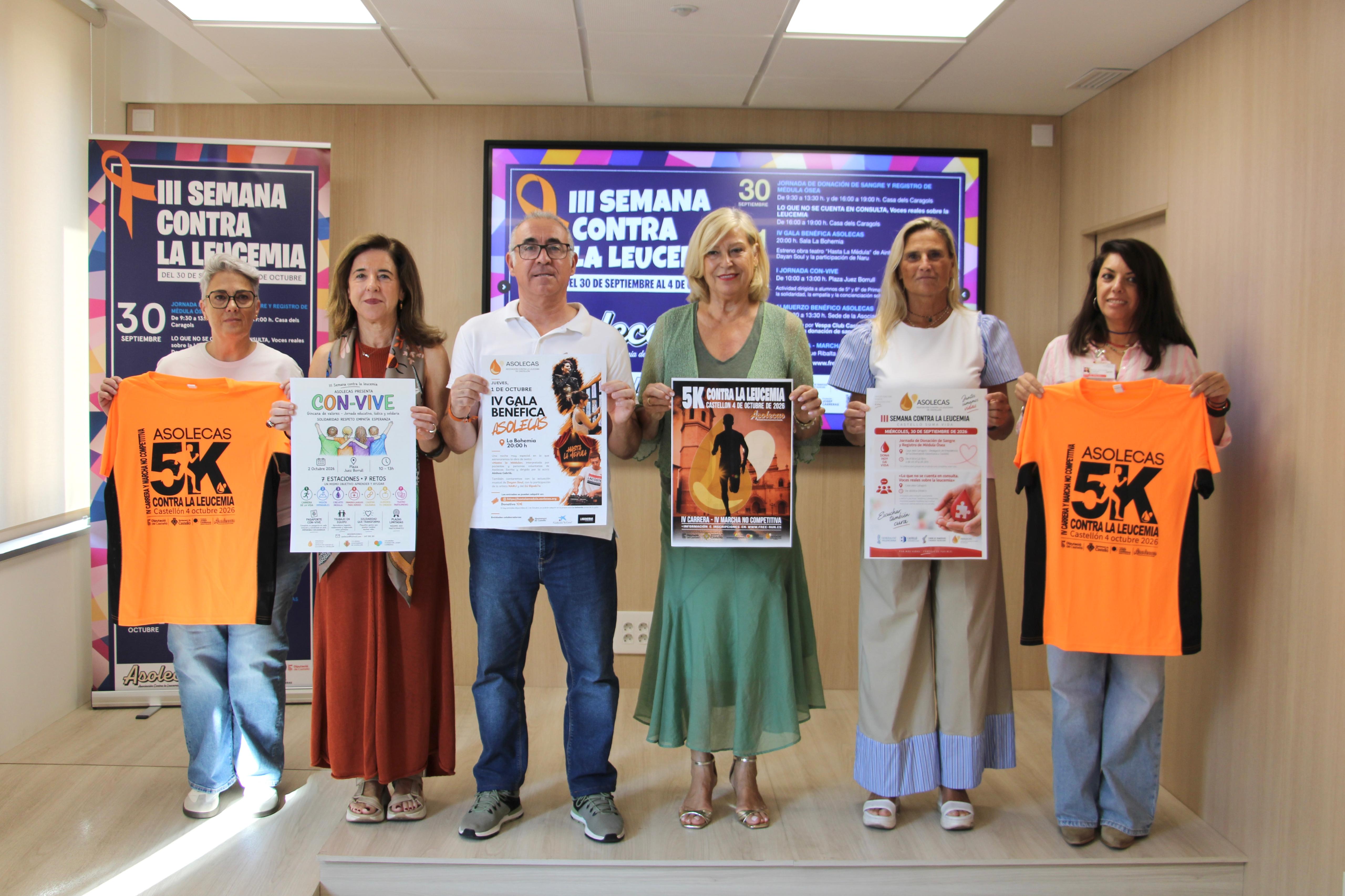 Castelló es mobilitza contra la leucèmia amb cinc dies d'activitats que culminaran en una marxa solidària